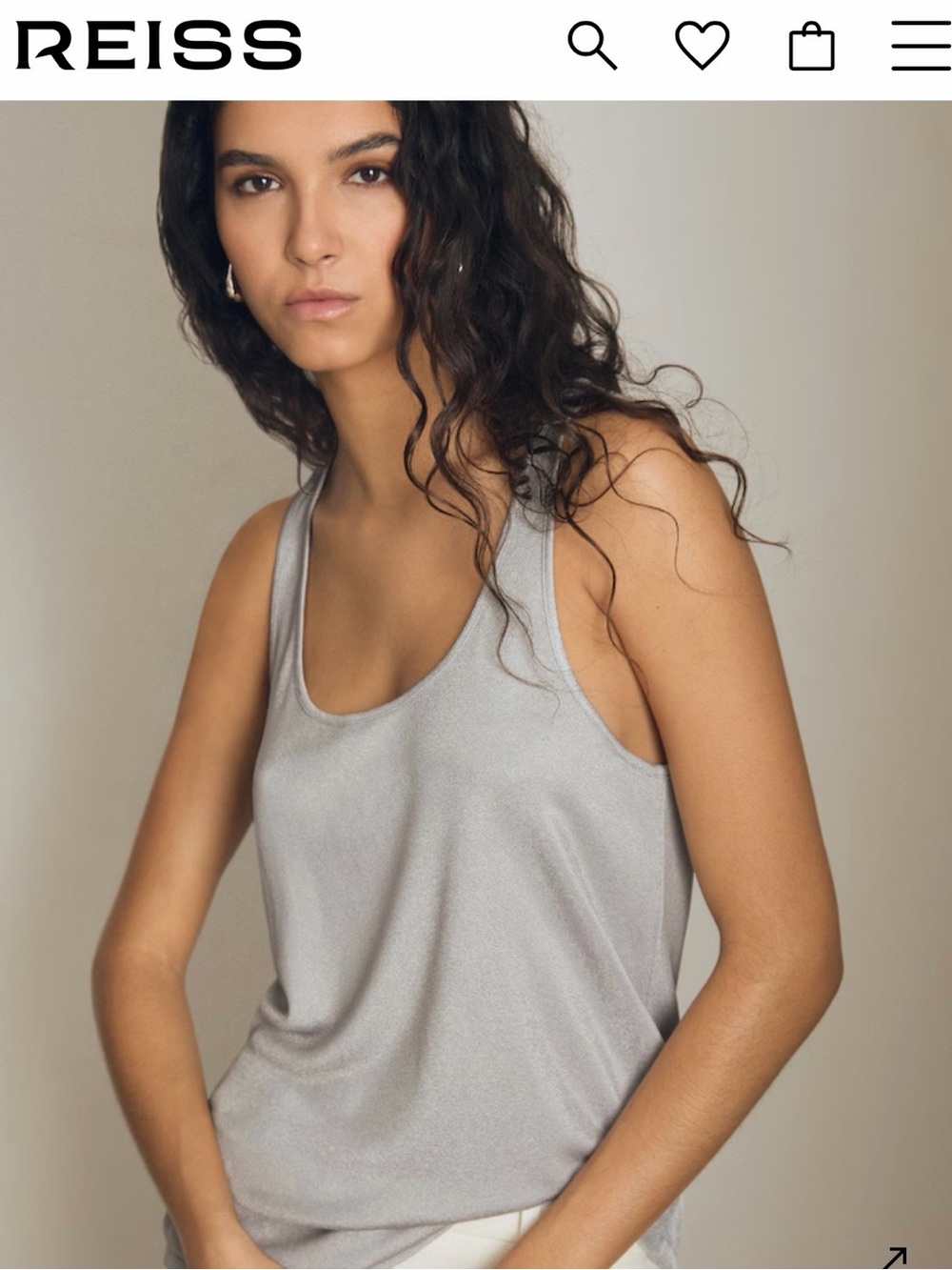 Reiss Atelier Branden Scoop-Neck Vest in Silver
